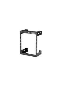 StarTech.com Offenes 2-Pfosten-Rack, 12U, Stahl, 90kg, Schwarz - RK12WALLO