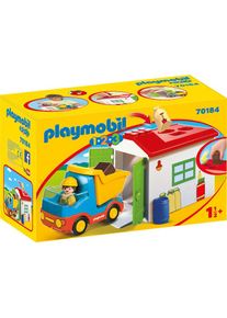 Playmobil® Konstruktions-Spielset »LKW mit Sortiergarage (70184), Playmobil 1-2-3«, Made in Europe bunt Spielbausteine