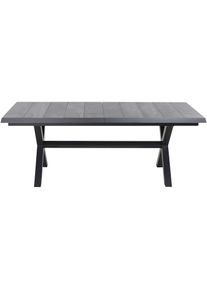 siena GARDEN Garten-Essgruppe »Milano / Messina«, (Set, 7 tlg.), Set, 7-tlg bestehend aus 6 Sesseln und 1 Ausziehtisch matt anthrazit, grau, wood grey