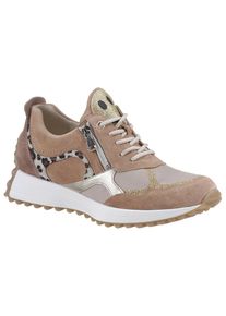 Waldläufer WALDLÄUFER Wedgesneaker »H-PINKY«, mit Glitter-Smiley, Weite H 4 (37) taupe-goldfarben-grau Schnürschuh mit Reißverschluss für leichtes Schlupfen