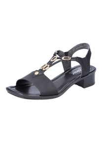 Rieker Sandalette, mit seitlichen Stretcheins&auml;tzen schwarz 40 Elegante Sandale f&uuml;r Festlichkeiten