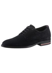 Tommy Hilfiger Schnürschuh »CORPORATE HILFIGER SUEDE SHOE«, mit Streifen im Blockabsatz blau 44 nachtblau Schnürer in nachhaltiger Verarbeitung
