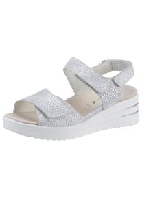 Waldläufer WALDLÄUFER Sandalette »H-Dina«, mit Klettverschlüsse, H-Weite silberfarben 4 (37) Oberfläche in geflochtener Optik