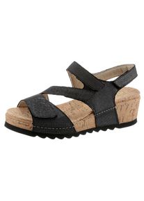 Waldläufer WALDLÄUFER Sandalette »H-Marla«, mit strukturierter Oberfläche, H-Weite schwarz 6,5 Mit praktischen Klettverschlüssen