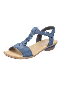 Rieker Sandalette, in geflochtener Optik blau 41 Klassische Sandalette mit Klettriemchen