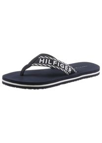 Tommy Hilfiger Zehentrenner »TOMMY WEBBING SANDAL«, für Bad und Strand super geeignet blau 41 dunkelblau Zehentrenner mit Logoschriftzug