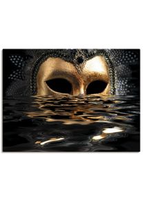 Artland Wandbild »Venezianische Maske mit Blattgold«, Karneval, (1 St.), als Alubild, Leinwandbild, Wandaufkleber oder Poster in versch. Grössen