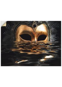 Artland Wandbild »Venezianische Maske mit Blattgold«, Karneval, (1 St.), als Alubild, Leinwandbild, Wandaufkleber oder Poster in versch. Grössen