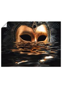 Artland Wandbild »Venezianische Maske mit Blattgold«, Karneval, (1 St.), als Alubild, Leinwandbild, Wandaufkleber oder Poster in versch. Grössen