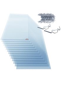 Gardebruk® Hohlkammerstegplatten 14er-Set & Gewächshausklammern 50er-Set