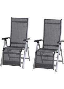 siena GARDEN Gartensessel »Tesoro«, (Set, 2 St.), Set, 2-tlg bestehend aus 2 Sesseln grau grau, silber