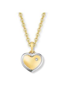 ONE ELEMENT Kettenanhänger »0, 01 ct Diamant Brillant Herz Anhänger aus 585 Gelbgold«, Herz goldfarben gold Mit Liebe gefertigt aus 585 Gelbgold