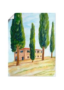 Artland Wandbild »Landhaus in der Toskana«, Europa, (1 St.), als Leinwandbild, Wandaufkleber oder Poster in versch. Größen grün