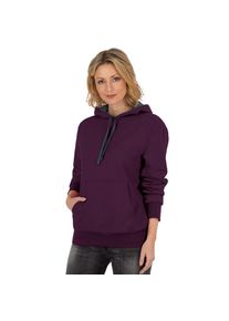 TRIGEMA Kapuzensweatshirt lila L aubergine Sweat-Qualität, innen angeraut
