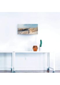 Artland Wanduhr »Nordseestrand auf Langeoog - Steg«, 3D Optik gebogen, mit Quarz- oder Funkuhrwerk, versch. Größen beige natur