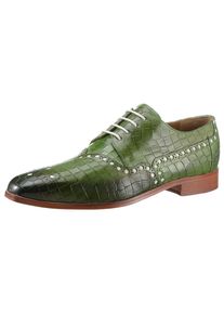 Melvin & Hamilton MELVIN & HAMILTON Schnürschuh »LANCE 66«, mit Nieten verziert grün 46 grün-Nieten Auffälliger Business Schnürschuh mit Flechtoptik und Handfinish