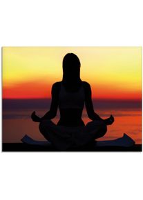 Artland Glasbild »Yoga im Sonnenuntergang«, Spa, (1 St.), in verschiedenen Grössen