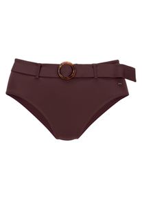 s.Oliver Highwaist-Bikini-Hose -Rome, mit Abnehmbarem Gürtel Braun, Größe 38