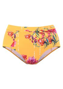 Sunseeker Highwaist-Bikini-Hose -Modern, mit Floralem Design Gelb, Größe 34