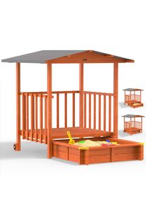 Spielwerk® Sandkasten Merle UV-Schutz 50+ überdachte Spielveranda