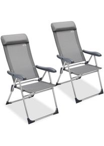 Casaria® Gartenstuhl 2er-Set Grau Alu klappbar