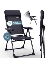 Casaria® Gartenstuhl 4er-Set Anthrazit Alu klappbar