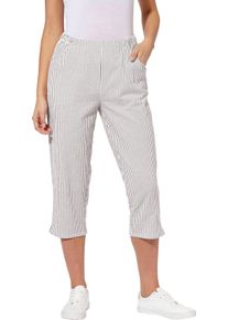 Damen Caprihose aus Seersucker, gestreift taupe-gestreift