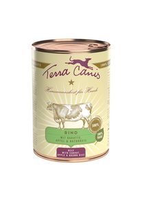 6x 400g Classic Rind mit Karotte, Apfel & Naturreis Terra Canis Nassfutter für Hunde