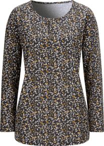 Damen Langarmshirt graphit-ocker-bedruckt