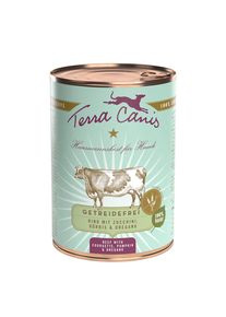 6x 400g Getreidefrei Rind mit Zucchini, K&uuml;rbis & Oregano Terra Canis Nassfutter f&uuml;r Hunde