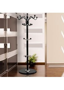 Casaria® Kleiderständer Schwarz 173cm geschwungen