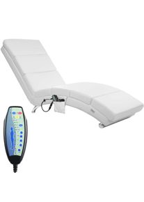 Casaria® Relaxliege London Weiß mit Massage- & Heizfunktion