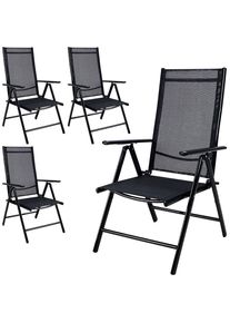 Deuba® Gartenstuhl Bern 4er-Set Anthrazit