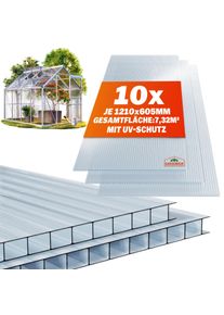 Gardebruk® Hohlkammerstegplatten 10er-Set Transparent 6mm 7,32m²