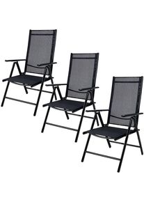 Casaria® Gartenstuhl Bern 3er-Set Anthrazit
