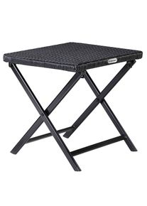 Casaria® Polyrattan Klapphocker Rom 3in1 Schwarz