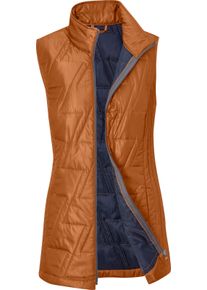 Damen Steppweste mit kontrastfarbigem Futter cognac