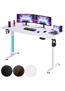 Casaria® Höhenverstellbarer Schreibtisch Weiß 140x60x73-118cm