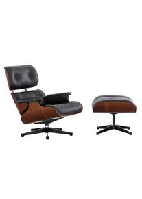 Eames Lounge Chair & Ottoman Armchair Leder Premium Vitra Seiten poliert- schwarz Leder Premium F schwarz Palisander