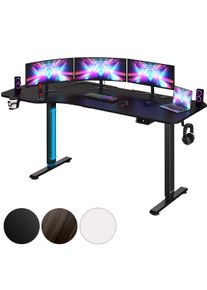 Casaria® Höhenverstellbarer Schreibtisch Schwarz 160x75x73-118cm