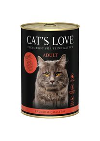 24x 400g Rind pur Cat's Love Katzenfutter Nass