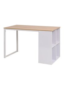 vidaXL Schreibtisch 120×60×75 cm Eichenbraun und Weiß
