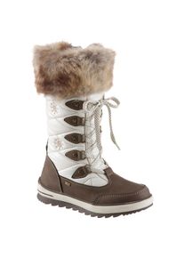 Tom Tailor Winterstiefel, mit Innenreißverschluss braun 35 braun-weiß Winterstiefel für Mädchen mit Schnürung und Fellimitat