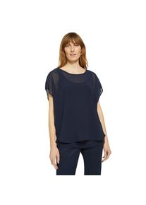 Tom Tailor Blusenshirt, mit leicht transparenten Akzenten blau XL sky captain blue Shirt mit Chiffon von Tom Tailor