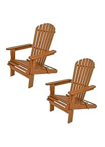 Casaria® Liegestuhl Adirondack 2er-Set Akazienholz klappbar