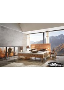 ADA PREMIUM Massivholzbett »Tyrol«, inkl. Nachtkonsole, wahlweise mit Lattenrost und Matratze beige Zirbenholz