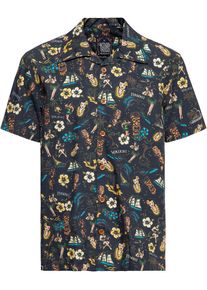 King Kerosin Tropical Hawaiian Style Shirt Deluxe Kurzarmhemd schwarz