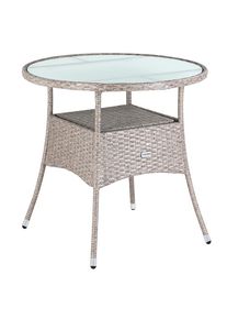 Casaria® Polyrattan Tisch Creme Ø80cm