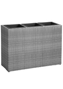 Casaria® Polyrattan Blumentopf Grau 83x30,5x60cm
