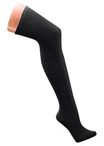 Overknee-Strümpfe im Häkellook schwarz